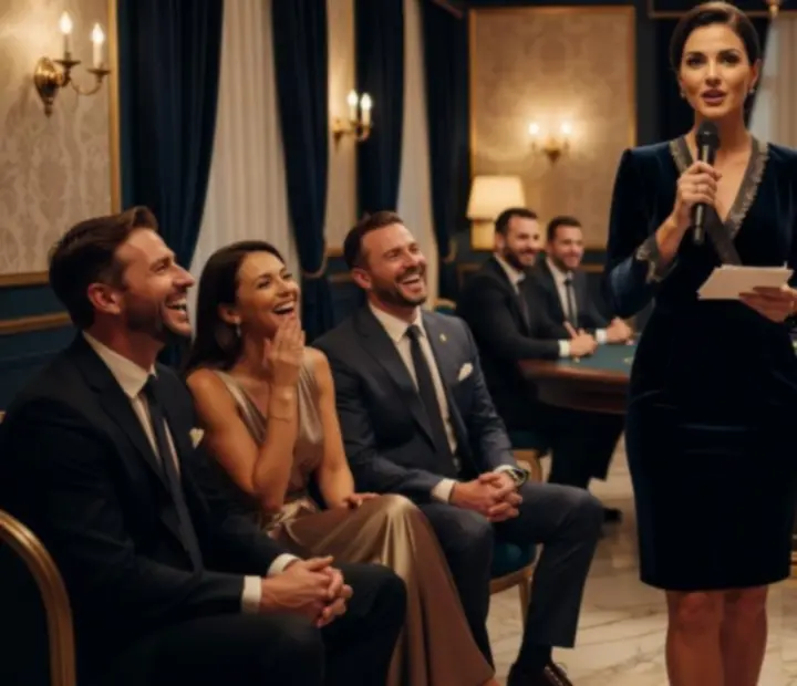 Gospodarz prywatnego wieczoru prowadzący program dla gości